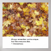 Denk immer daran, dass du einzigartig bist. poster (Vorne)