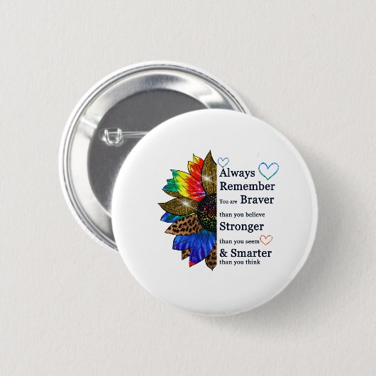 Denk immer daran, mutig zu sein, als du glaubst button (Vorne & Hinten)