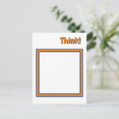 Denk nach! Außerhalb der Box (benutzerdefinierbar) Postkarte (Stehend Vorderseite)