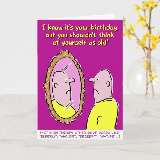 Denk nicht an dich als alt werden karte (Gelbe Blume)