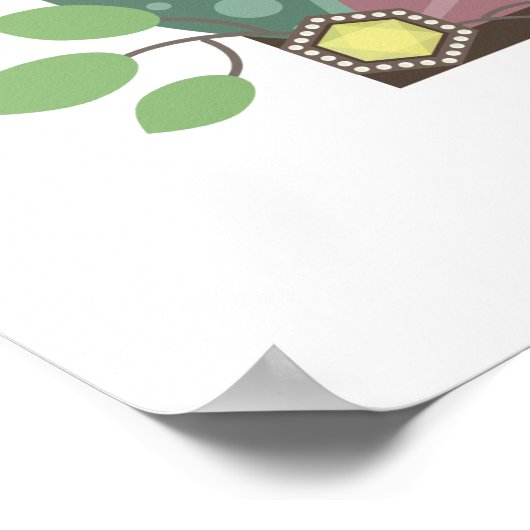 Denk positiv, motivierend Boho Federposter Poster (Ecke)