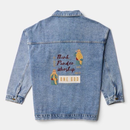'Denk, überlege und verehre ein gutes' Denim Jacke (Rückseite)