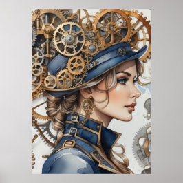 Denkbare Mechanik: Das Gears-Poster der Frau Poster