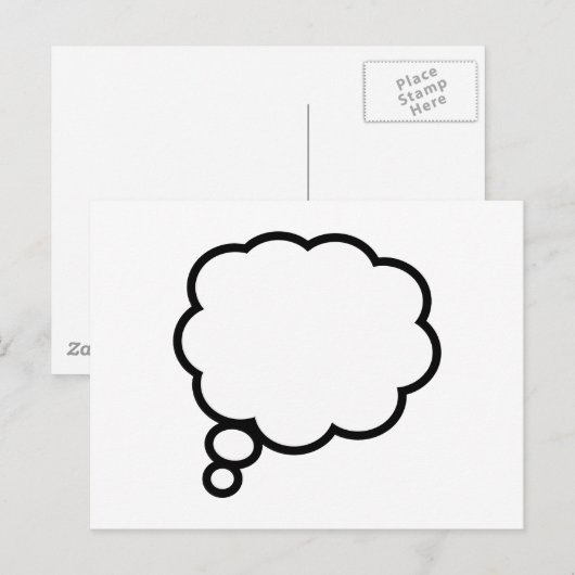 Denkblase Postkarte (Vorne/Hinten)