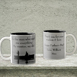 Denke an den Vater dieses Vatertags. Zweifarbige T Tasse