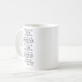 Denke an diese Dinge Kaffeetasse (Vorderseite Links)
