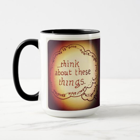 Denke an diese Dinge Tasse (Links)