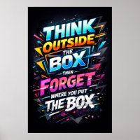 Denke außerhalb der Box, dann vergiss es Typografi