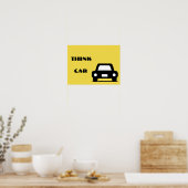 Denke Auto Funky A3 Poster (Küche)