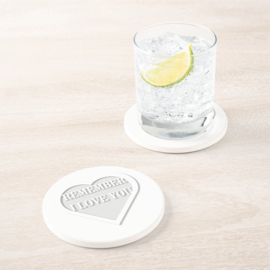 Denke daran, dass ich dich Liebe Sandstein Untersetzer (Seite)