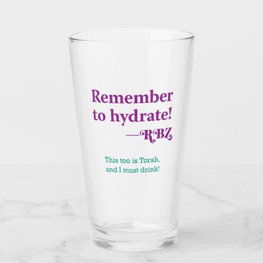 Denke daran, hydriert zu bleiben glas (Vorderseite)
