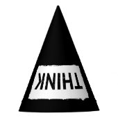 DENKE einfach ... Funny Dumb Nerdy Stupid Typograf Partyhütchen (Vorderseite)