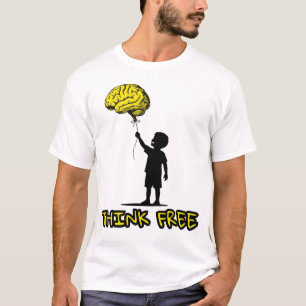 Denke frei – Minimalistische Gehirn-Ballon-Illustr T-Shirt