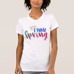 Denke Frühjahrs-Shirt Buntes Frühjahrs-Grafik-T- T-Shirt