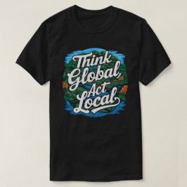 Denke global, handle lokal. Tag der Erde Umwelt T-Shirt