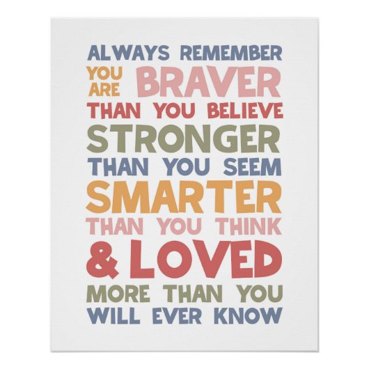 Denke immer daran, dass du tapfer bist poster (Vorderseite)