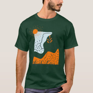 Denke ökologisch Abstrakte Landschaft mit Frau Sil T-Shirt