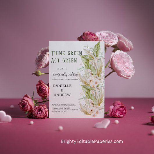 Denke ökologisch Act Green Öko Friendly Wedding Po Poster