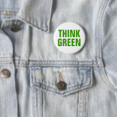 Denke ökologisch Awareness-Happy-Zitat Button (Beispiel)