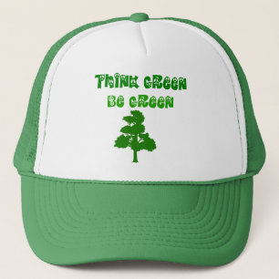 Denke ökologisch be Green Hat Truckerkappe