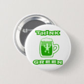 Denke ökologisch-Bier-Tassen-Knopf Button (Vorne & Hinten)