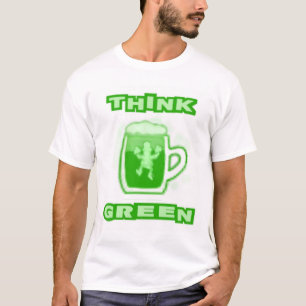 Denke ökologisch-Bier-Tassen-T - Shirt