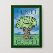 Denke ökologisch Brain Button (Vorderseite)