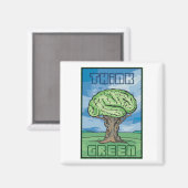 Denke ökologisch Brain Magnet (Vorderseite/Rückseite)