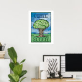Denke ökologisch Brain Poster (Heimbüro)