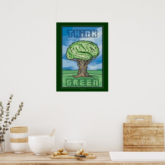 Denke ökologisch Brain Poster (Küche)