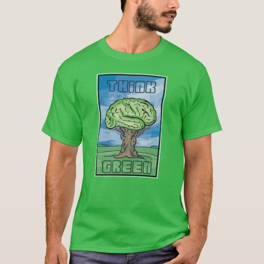 Denke ökologisch Brain T-Shirt (Vorderseite)