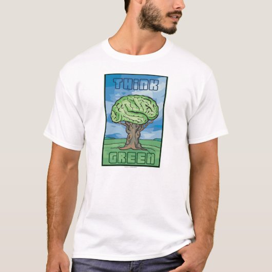 Denke ökologisch Brain T-Shirt (Vorderseite)