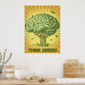 Denke ökologisch Brain Tree Poster (Küche)