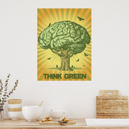 Denke ökologisch Brain Tree Poster (Küche)
