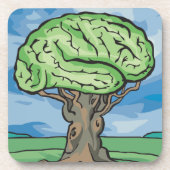 Denke ökologisch Brain Untersetzer (Vorderseite)