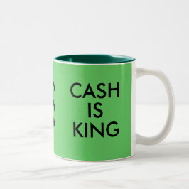 DENKE ÖKOLOGISCH/CASH IST KÖNIG Tasse