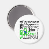 Denke ökologisch Environment Collage Magnet (Vorderseite/Rückseite)