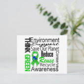 denke ökologisch Environment Collage Postkarte (Stehend Vorderseite)