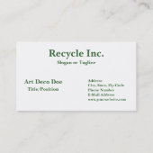 DENKE ÖKOLOGISCH - GERECYCELT VISITENKARTE (Rückseite)