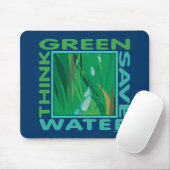 Denke ökologisch, Gerettet Wasser Mousepad (Mit Mouse)