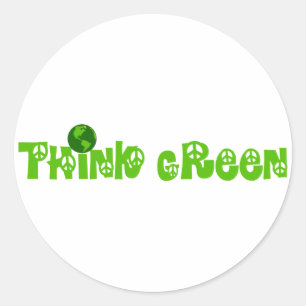 Denke ökologisch Globe Stickers