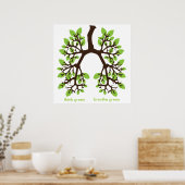 denke ökologisch, grün atmen poster (Küche)