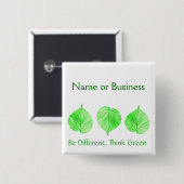 Denke ökologisch Individuelle Name Business Button (Vorne & Hinten)