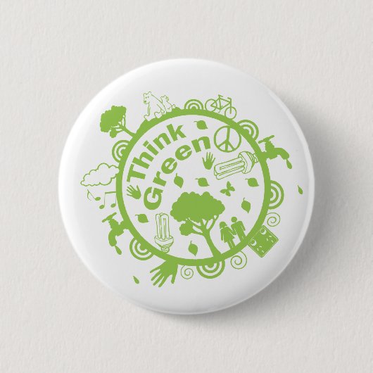 Denke ökologisch-Knopf Button (Vorderseite)
