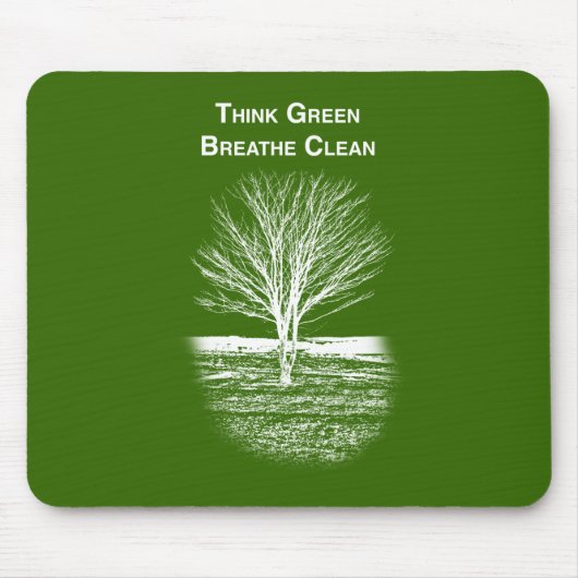 Denke ökologisch Maus-Pad (weißer Text) Mousepad (Vorne)
