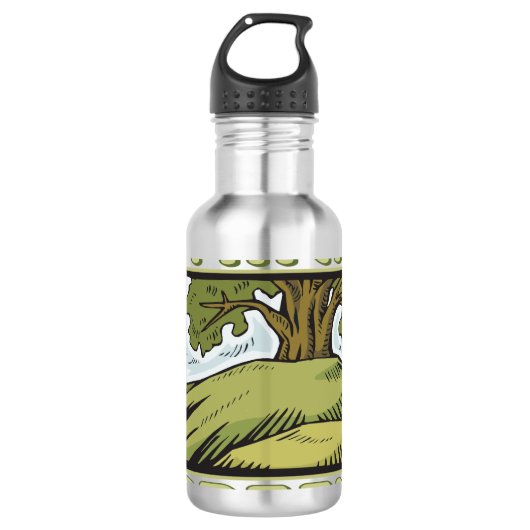 Denke ökologisch Oak Tree Edelstahlflasche (Vorderseite)