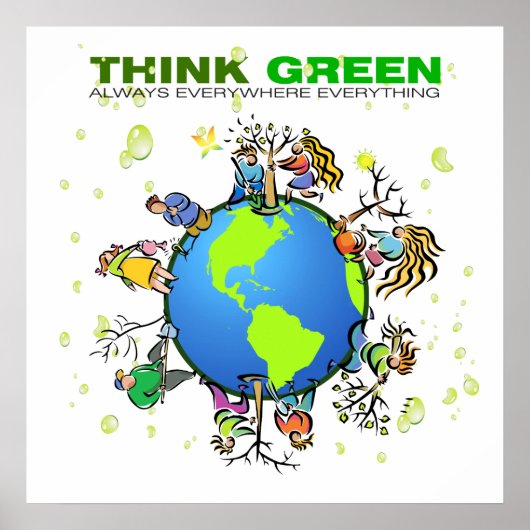 Denke ökologisch - Pflanze eines Baumes Poster (Vorne)