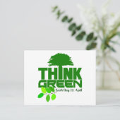 Denke ökologisch Postkarte (Stehend Vorderseite)