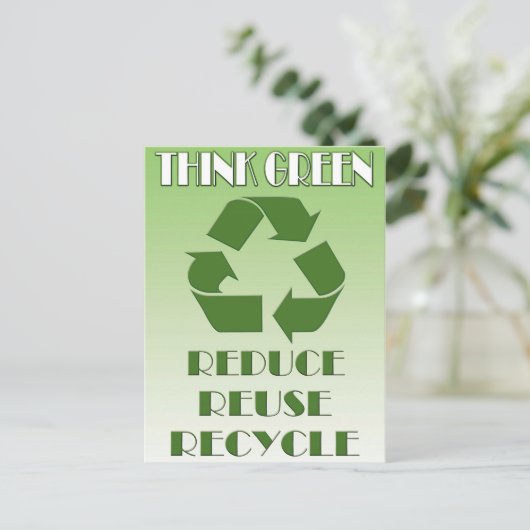 Denke ökologisch postkarte (Stehend Vorderseite)