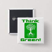 Denke ökologisch | Schaltfläche "Umweltbewusstsein Button (Vorne & Hinten)